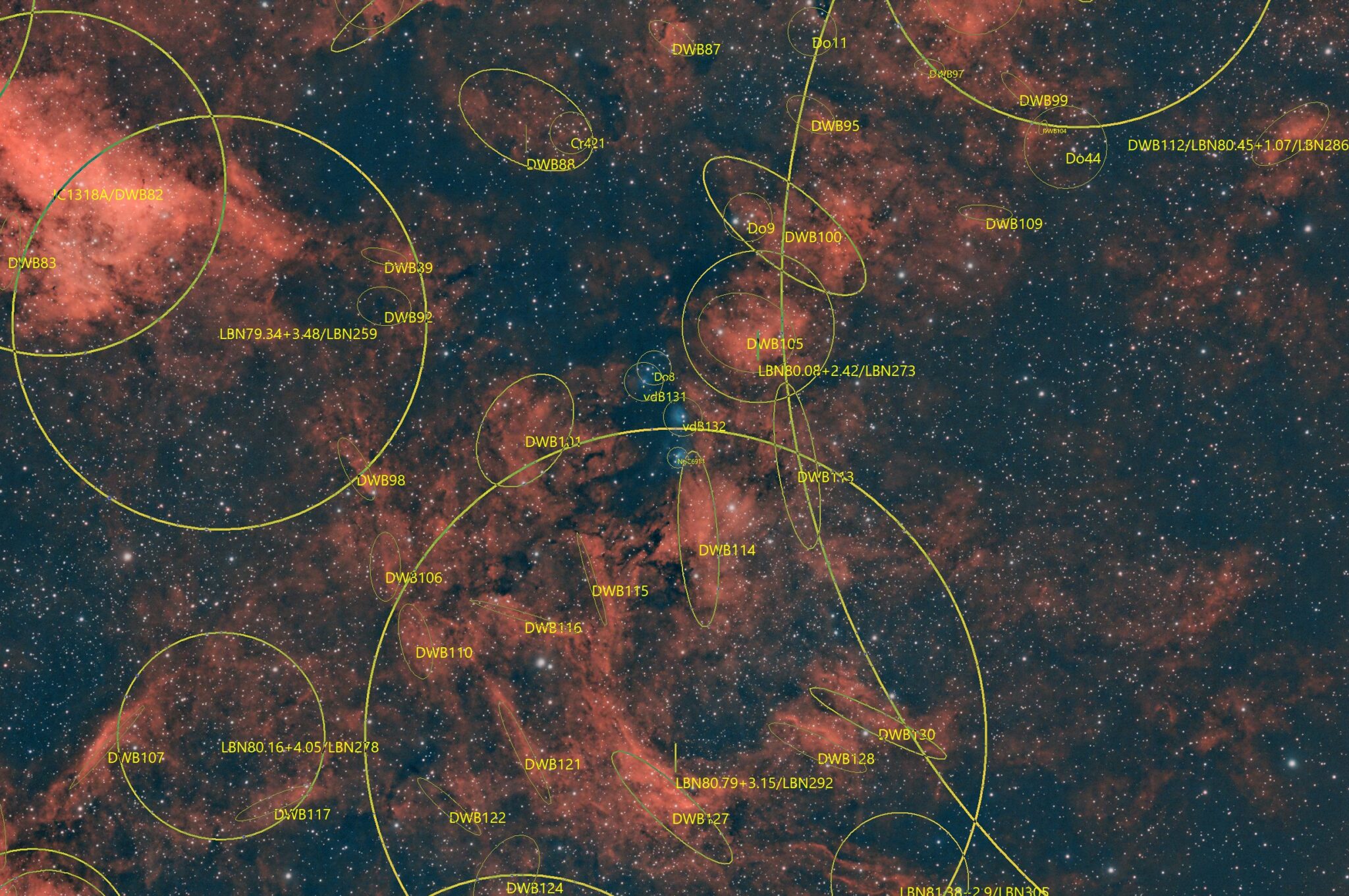 NGC 6914 mit Annotationen